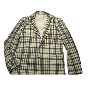 J.Crew Plaid Cotton Blazer Men's XL — Preppy Navy / Green / Brown Plaid